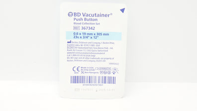 BD 367342 Vacutainer Push Button Blood Collection Set 23G x 3/4inch x 12inch (x)